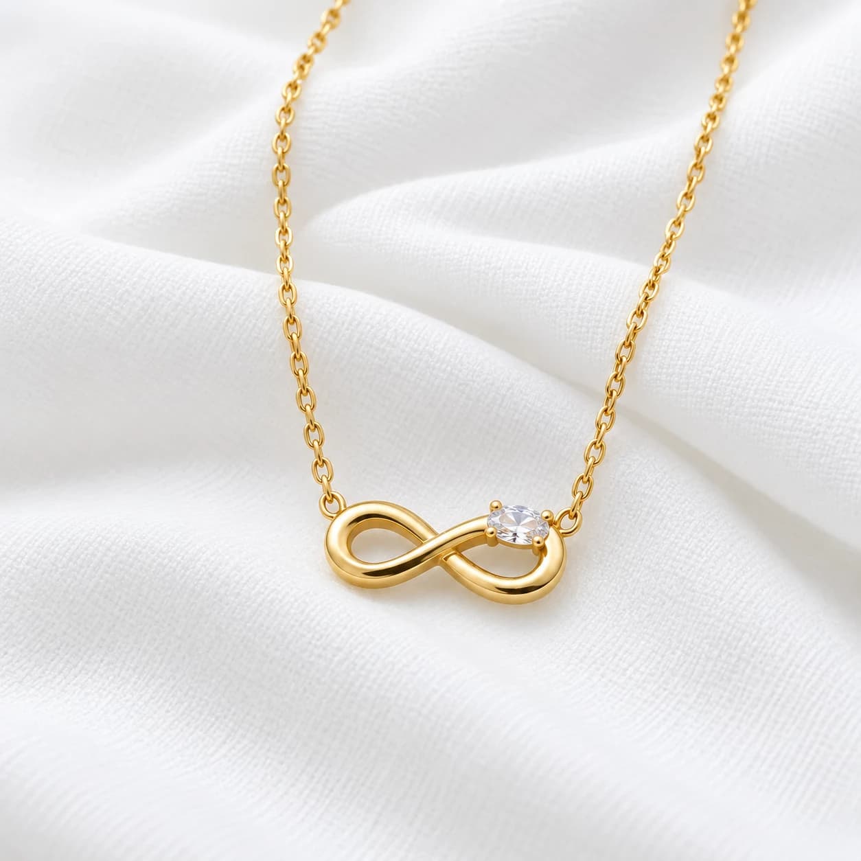 Collier zircon infini — Ovale